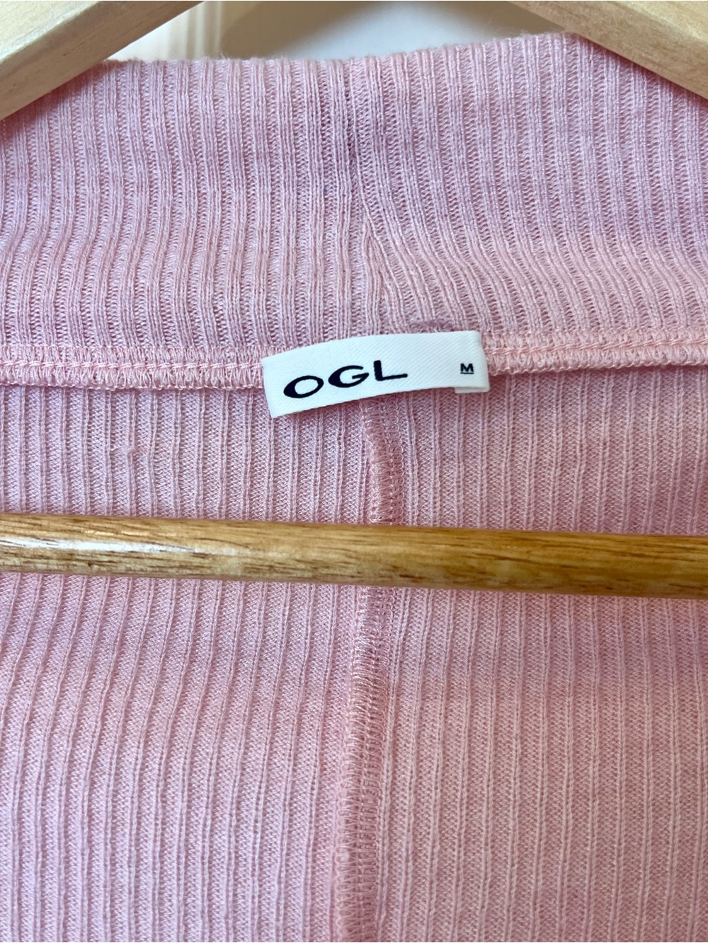 OGL Dusty Pink Open-Front Ribbed Cardigan - Picture 3 of 7